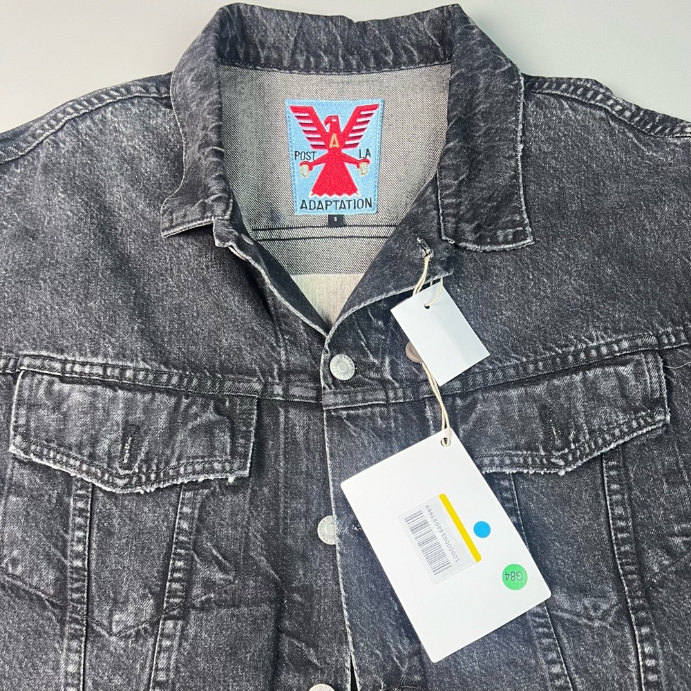Adaptation Black Roxy Distressed Denim Jacket - Picture 5 of 16